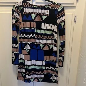 TIBI- geo design shift dress